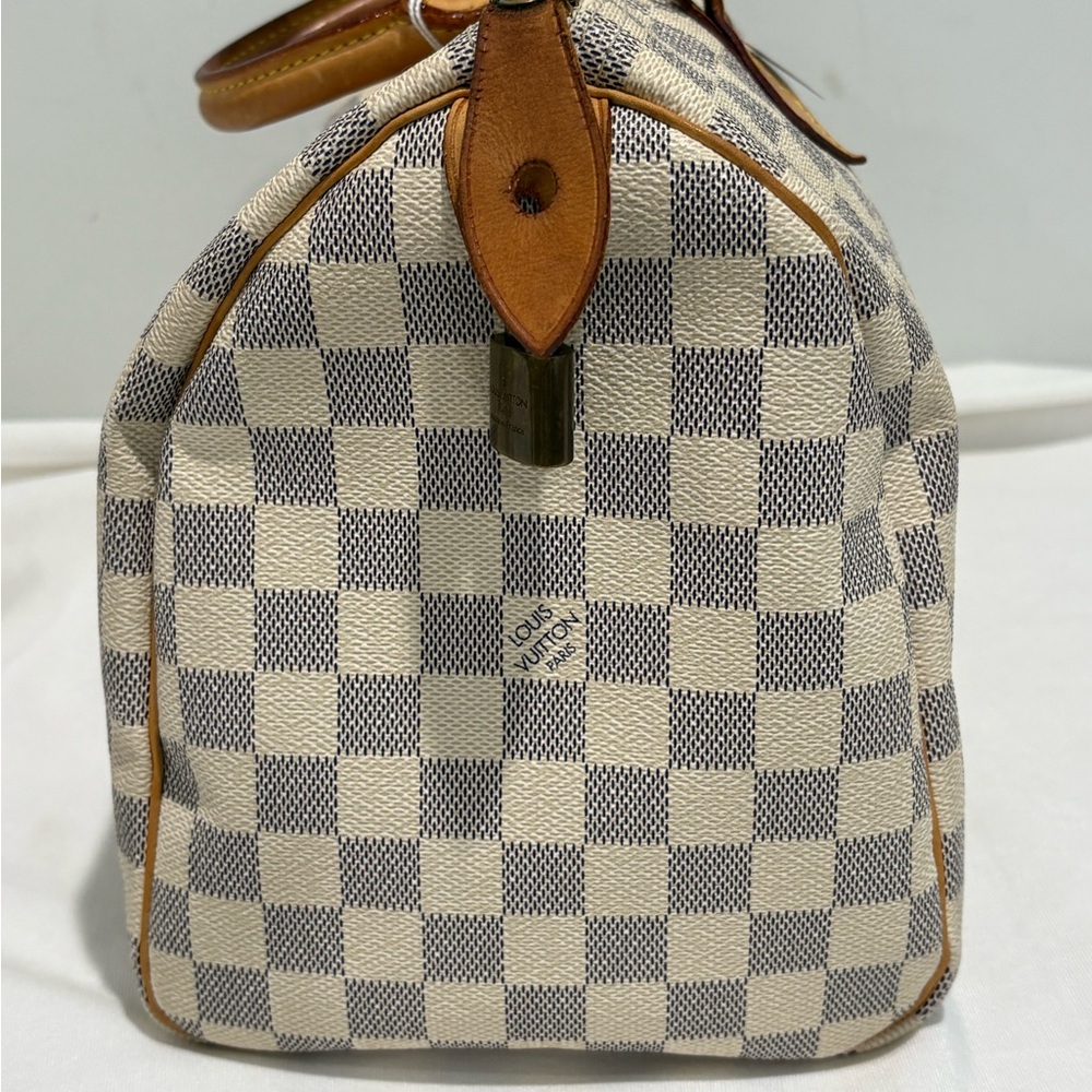 Authentic Louis Vuitton Speedy 30 Damier Azur Handbag with certificate - Picture 7 of 16
